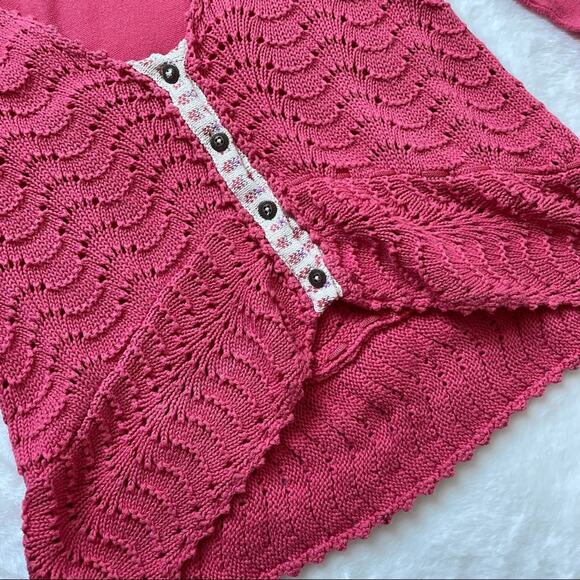 Free People Pink Cardigan Sweater Size Medium - Picture 11 of 11